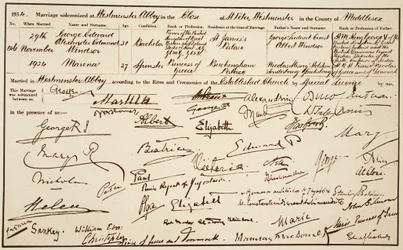 The Wedding Certificate of the Duke and Duchess of Kent, 29th November 1934
